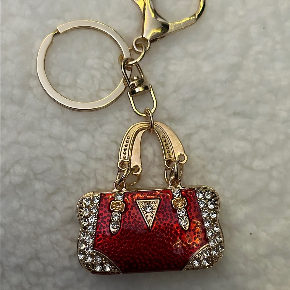 Purse keychain new Red and Gold